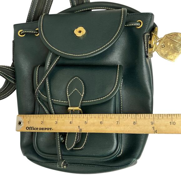 Vintage Samsonite Green Leather Drawstring Convertible Backpack - Picture 7 of 7